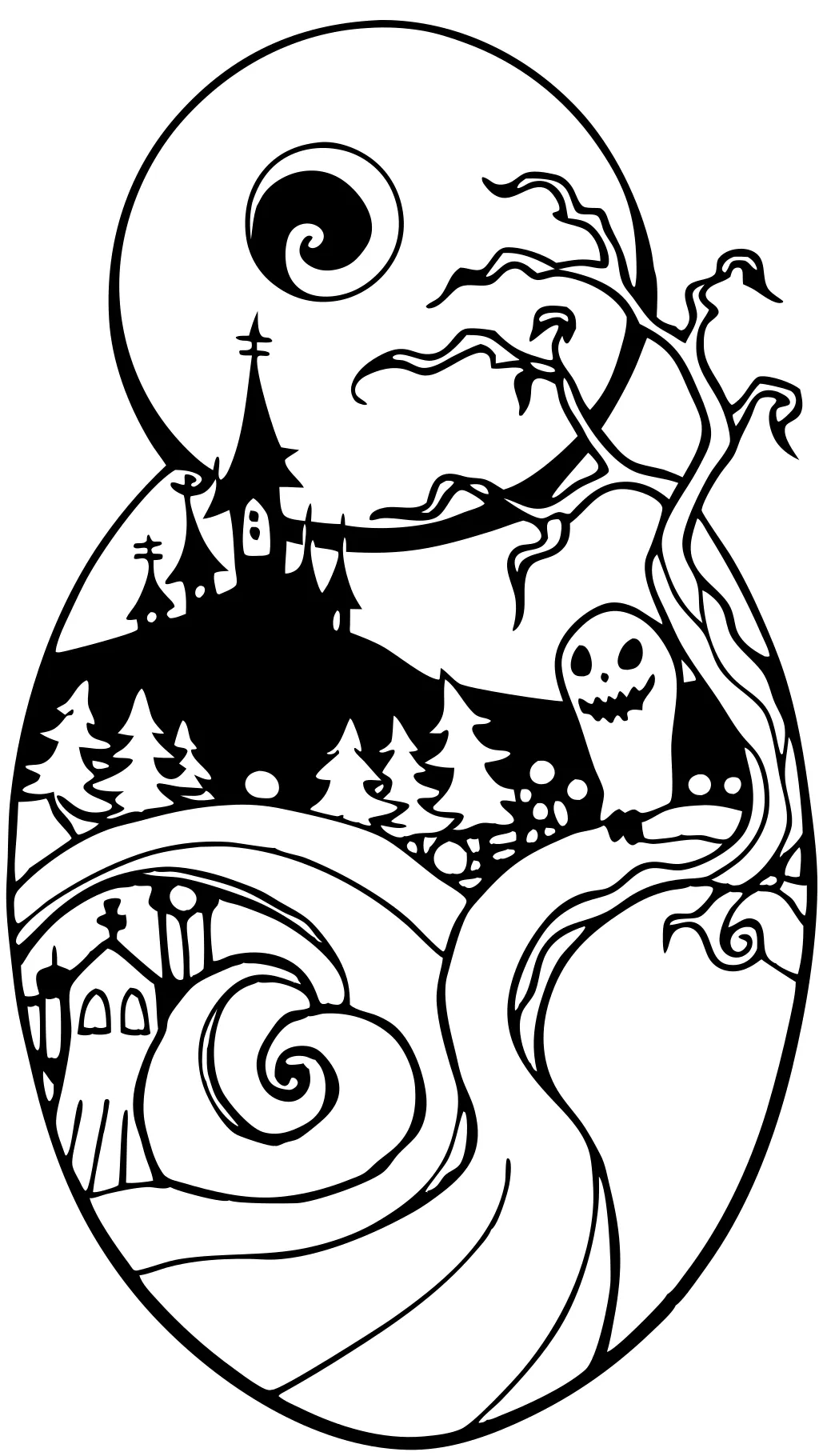 nightmare before christmas coloring page